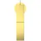 Wascharmatur in brushed gold mit einem runden Sockel und einer vertikalen Körperform. Designed von Ideal Standard.